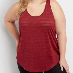 Maurices in Motion NWT Plus Size Red Berry Active Racerback Tank Top 3 3X